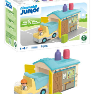 Camión De Obras Playset Para Niños Con Garaje Y Figuras