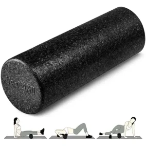 Rodillo De Espuma De Alta Densidad 46 Cm Para Masaje Y Yoga Negro
