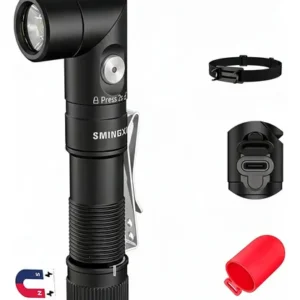 Linterna Led Recargable 1400 Lúmenes Ajustable Y Portátil Negro