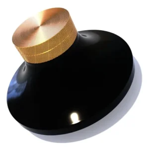 Abrazadera De Vinilo Para Tocadiscos Mejora Sonido Negro Pla Negro/plateado Con Detalles Dorados