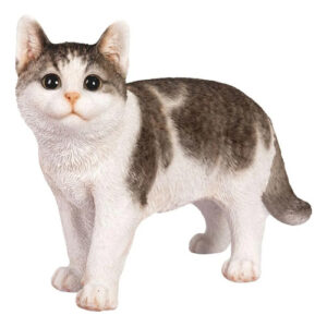 Figura De Gato Decorativa Resina Blanco 26x11x19.5 Cm