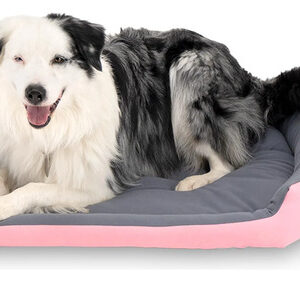 Cama Para Perro Rectangular Suave Y Resistente Rosa 85x71 Cm Rosa