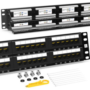 Panel De Conexión 48 Puertos Cat6 2u Rj45 Ethernet 1 Gbps