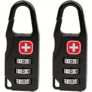 Candado De Combinación Para Maletas Y Mochilas 2 Piezas Negr Negro