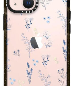 Funda Protectora Para iPhone 13 Mini Con Flores Azules