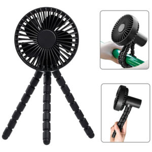 Ventilador Portátil 3 Velocidades Batería Ideal Oficina Y Vi Negro
