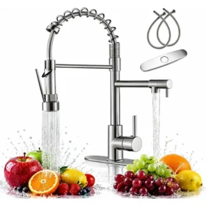 Llave Para Fregadero Cocina Doble Salida Acero Inoxidable 36