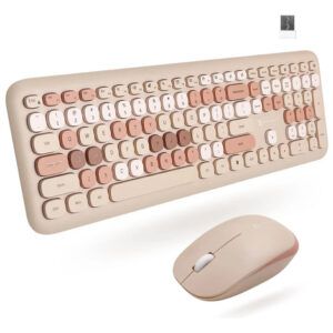 X9 Combo Colorido Teclado Y Mouse Inalámbrico 2.4ghz Su Con Café.