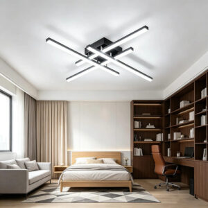 Lámpara De Techo Led Moderna 32w 3000lm 6000k Negro Interior