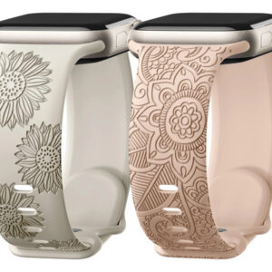 Correa Silicona Floral 2 Piezas Compatible Apple Watch Mujer