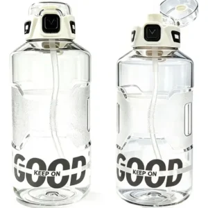 Botella De Agua Deportiva 2l Con Asa Y Popote Antifugas