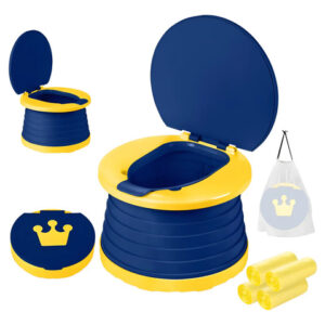Orinal De Viaje Portátil Plegable Para Niños Con 60 Bolsas Colores Azules Nombre Del Diseño