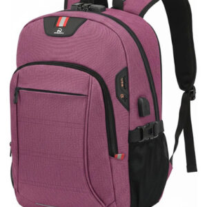 Mochila Antirrobo Impermeable Con Carga Usb Para Laptop 15.6 Morado