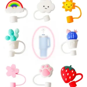 Fundas De Silicona Reutilizables Para Pajitas 8 Piezas Color