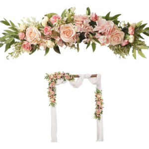 Arco Floral Artificial Peonía Rosa Para Bodas Y Decoración 7