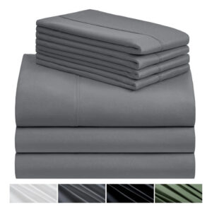 Juego De Sábanas Queen 4 Piezas Con Fundas Grises 230x260 Cm