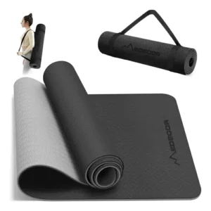Tapete De Yoga Antideslizante 183x61cm Material Tpe 6mm Negro/gris