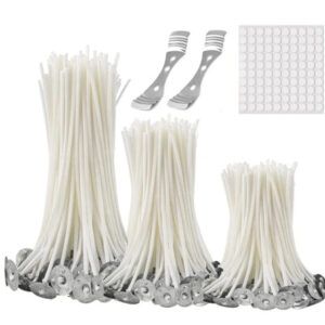 Juego De 300 Mechas Para Velas Sin Humo Con 100 Pegatinas