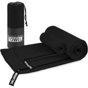 Toalla Deportiva Microfibra Secado Rápido 2 Pack Negra Negro Nombre Del Diseño