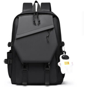 Mochila Escolar Impermeable Para Laptop 15.6 Con Bolsillos A Negro 2 Diseño De La Tela