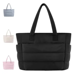 Bolso Tote Ligero Para Mujer Con Compartimentos Acolchados Ferroso Diseño De La Tela Acabado De Los Herrajes Color De La Correa De Hombro