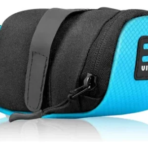 Bolsa Impermeable De Asiento Bicicleta Negra Y Azul Ajustabl Negro Con Azul