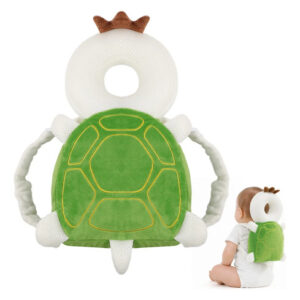 Protector De Cabeza Bebé Con Correas Ajustables Color Verde