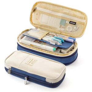 Estuche De Lápices Grande Con Compartimentos Azul Marino