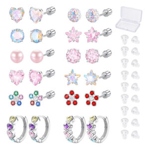 Aretes Hipoalergénicos Acero Inoxidable 12 Piezas Para Mujer