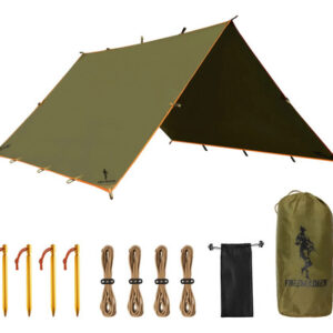 Toldo Impermeable Portátil 320x305cm Para Acampada Y Mochile Marrón