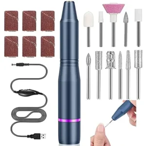 Lima De Uñas Eléctrica 11 En 1 Profesional 20000 Rpm Azul