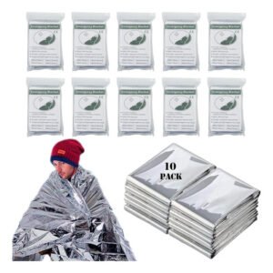 Paquete De 10 Mantas Térmicas De Emergencia Aislantes 210x14 Plata