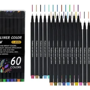 Plumones Finos De 60 Colores Para Dibujar Y Escribir Multicolor