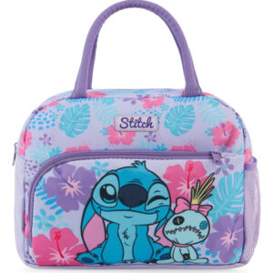 Bolsa De Almuerzo Ligera Niñas Estampado Azul Rosa 8 Litros