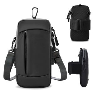 Soporte Multifuncional Para Teléfono Celular Para Correr 01-negro Con Correa Cruzada Y Gancho