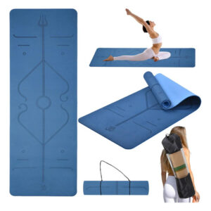 Tapete De Yoga Antideslizante Tpe 183 X 61 X 0.6 Cm Azul Azul
