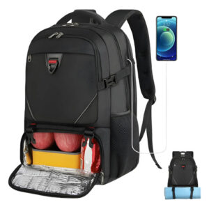 Mochila Para Laptop 17,3 Con Compartimento Aislado Usb Negro Diseño De La Tela