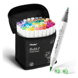 Marcadores De Alcohol Set 48 Colores Pincel Y Punta Fina Adu 48 Colores
