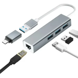 Adaptador Ethernet Usb 3.0 Hub 4 En 1 Rj45 1000 Mbps