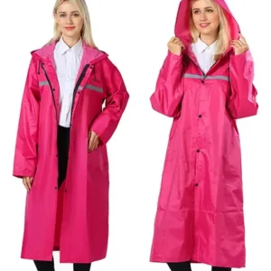 Poncho Impermeable Para Adulto Con Capucha Rosa Reflectante Rosa Roja Positivo