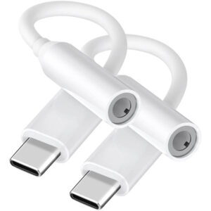 Adaptador Usb C A Jack 3.5 Mm 2 Piezas Audio Blanco 2 Piezas Blanco