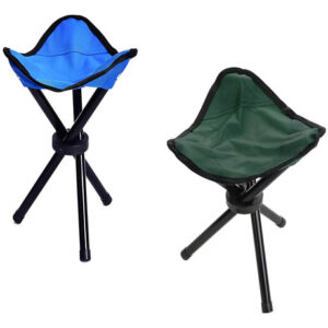 Pack 2 Sillas Plegables Para Acampar Taburetes Portátiles Az Azul Y Verde