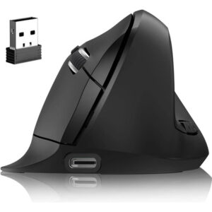 Ratón Vertical Inalámbrico Ergonómico Recargable 240 Horas Negro
