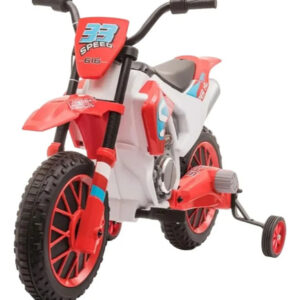 Moto Eléctrica Infantil Estilo Cross 12v Ruedas De Apoyo Roj Color