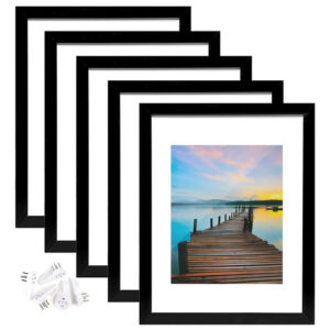 Juego De 5 Marcos De Fotos Negros Para Pared Modernos 11x14