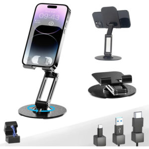 Soporte Para Celular Y Tablet Ajustable 360 Escritorio Negro