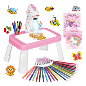 Proyector De Dibujo Infantil Con Utensilios Y Calcomanías Unicornio