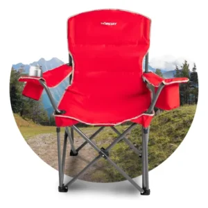Silla Plegable Camping Roja Con Hielera Integrada 150 Kg Roja