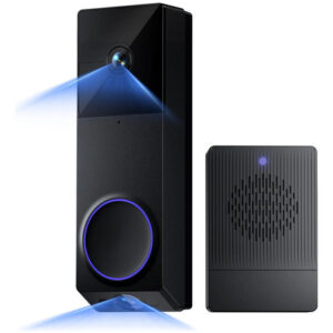 Timbre Inalámbrico De Video 2k Con Dos Cámaras Y Audio Bidir Negro