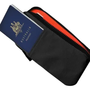 Portadocumentos De Viaje Rfid 5 Compartimentos Resistente Al Negro Diseño De La Tela